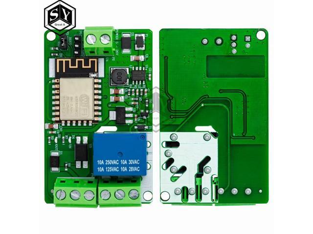 ESP8266 ESP-12F Relay Module (BS): 1-Channel, 10A DC 7-30V Overcurrent Protection with Control