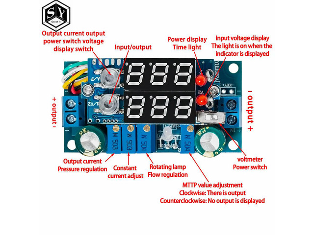MPPT solar controller 5A DC-DC digital display step-down module constant voltage and constant current lithium charging