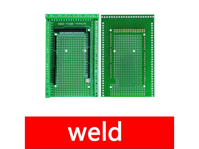 MEGA 2560 R3 Expansion Shield with Dual-Side Prototyping Area & Screw Terminal Blocks Breadboard-Free PCB Kit for