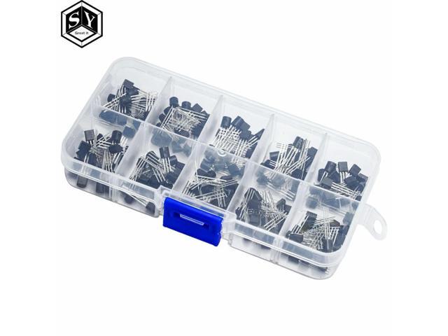 BC337 BC327 2N2222 2N2907 2N3904 2N3906 S8050 S8550 A1015 C1815 Transistor Assortment Kit 10value 200PCS,Transistors Box Pack