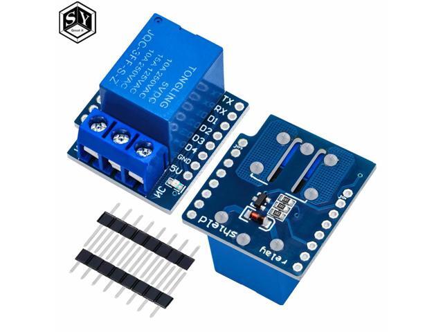 1Set One Channel for Wemos D1 Mini Relay Shield Wemos D1 Mini Relay Module for ESP8266 Development Board 1 channel