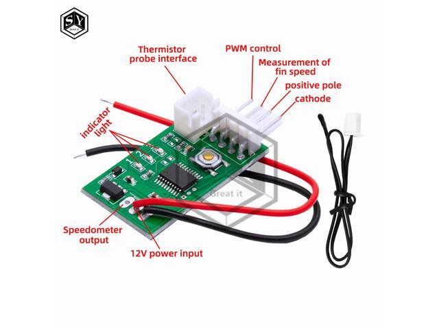 PC CPU Cooler Fan PWM Controller (DC 12V): 4-Wire, STK IC-Based Temperature Control Switch & Alarm Function
