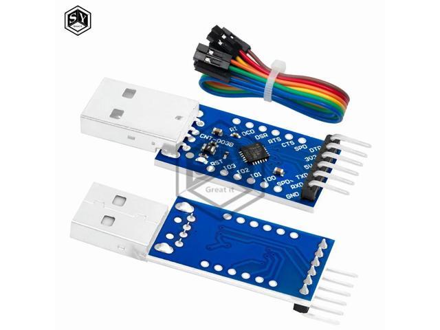 CP2104 USB-to-TTL Serial Converter Module: 6-Pin UART Interface Dupont Wires Included, CP2102 Compatible