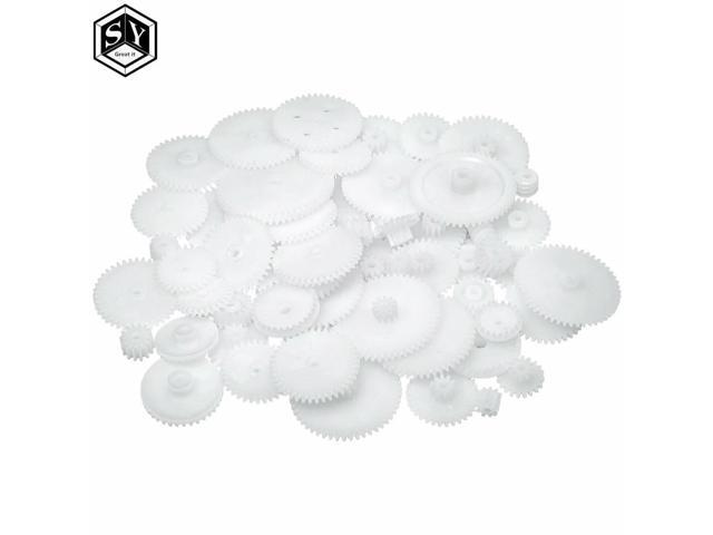 58pcs/bag J293Y Plastic 0.5 Module Gears White Micro DC Motor Toys Gears DIY Combination Parts