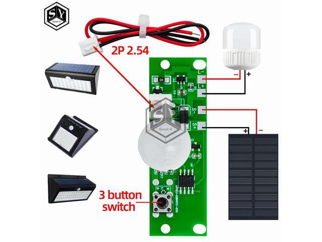 3.7V DIY Solar Lamp Board Control Sensor Night Light Module Controller Module Infrared Human Body Induction Solar Circuit Board