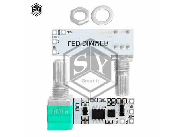 LED Mini Dimmer Constant Voltage Light Strip Microscope Live Fill Light Desk Lamp Knob Potentiometer Stepless Module DC3.7V-24V