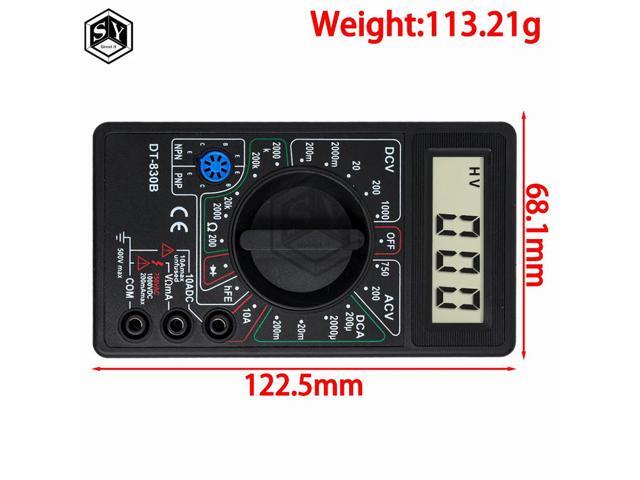 DT-830B Manual Ranging Multimeter (EGBO) - 1000V AC/750V DC Volt/Ohm/Amp Meter for DIY Hobbyists