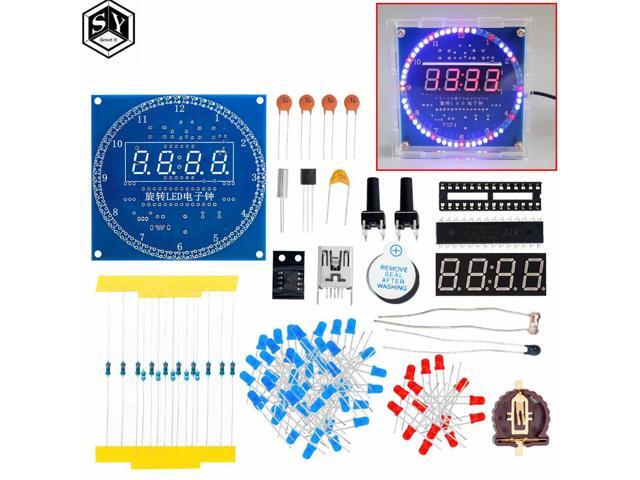 DS1302 Rotating LED Display Alarm Electronic Clock Module DIY KIT LED Temperature Display