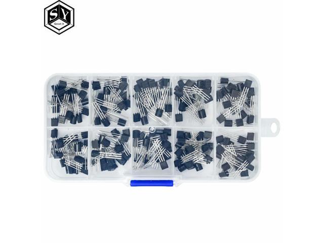 BC337 BC327 2N2222 2N2907 2N3904 2N3906 S8050 S8550 A1015 C1815 Transistor Assortment Kit 10value 200PCS,Transistors Box Pack