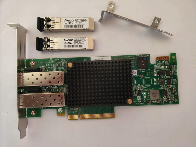 EMULEX 16G Fibre Channel Emulex 16002 LPE16002 16GB FC Dual Port HBA Tape Module/16G Fiber Optic Network HBA/+With Module