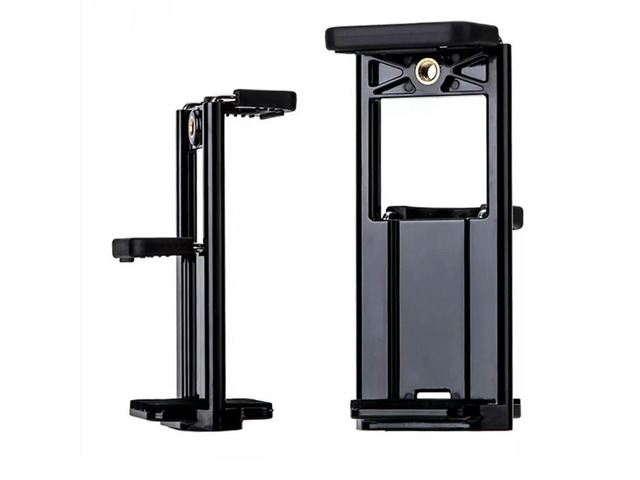 1pc Universal Tablet Phone 2 In 1 1/4' Tripod Mount Clamp Holder Bracket Selfie Clip Tablet Stand Holder