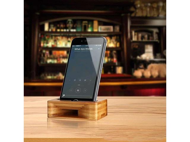 Phone Holder Stand Amplifier Cell Speaker Wooden Desk Wood Bamboo Sound Mobile Bracket Desktop Tablet Car Shower Cellphone Dock