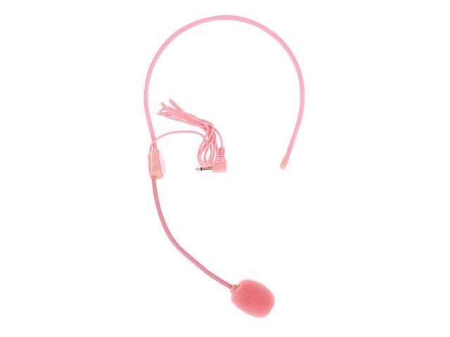 Pink 3.5MM Headworn Wired Microphone Headset with Voice Amplifier Speaker for Clear Sound Conference Guide Speech Teacher