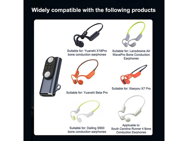 Type C Bone Conduction Magnetic Headphones Charger Adapter for Yuansea X18PRO Langsdom Airwave pro DAILING S900 NANK Runner 4