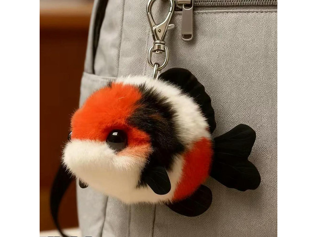 Lucky Koi Fish Gift For Best Friend: Cute Plush Koi Fish Keychain/Backpack Ornament