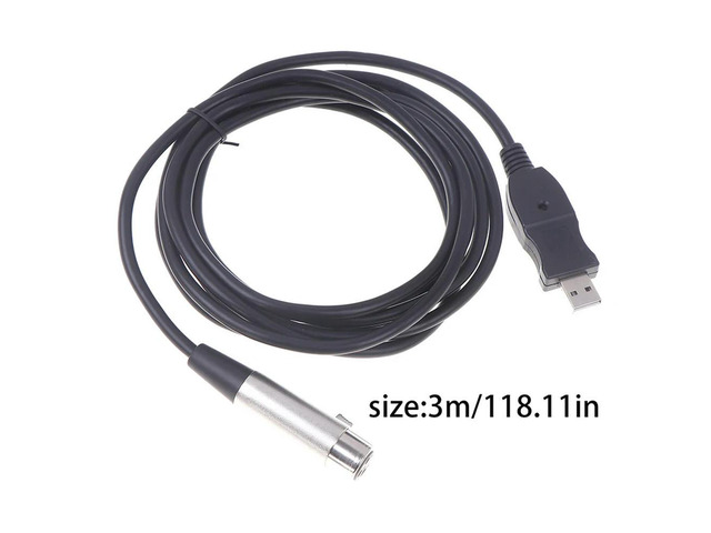 USB to XLR Microphone Cable Audio Adapter Cord for Computer Recording Mic Connection