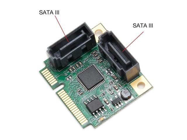 Mini PCI-E to 2 Ports SATA 3.0 Expansion Adapter, PCI-Express Chip, Expansion Card, Mini PCIe to Dual SATA, 1Pc