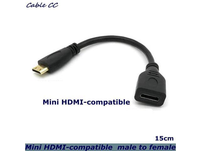 Mini HDMI-compatible Adapter HD4K Male to Mini HDMI-compatible Female Cable Connector Converter For Raspberry Pi 4 GoPro 15CM