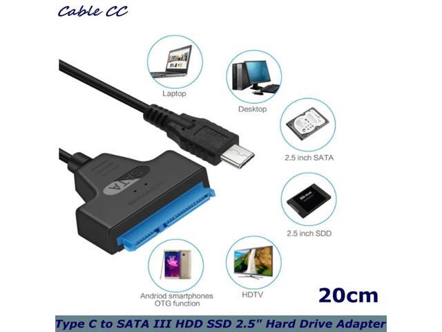 USB 3.1 Type C to SATA III HDD SSD 2.5' Hard Drive Adapter Cable 22-Pin for 870 EVO SATA III SSD 2.5