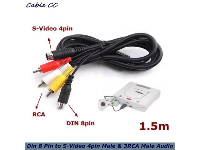 Din 8 Pin to S-Video 4pin Male & 3RCA Male Audio Adapter Cable for DVD, TV/HDTV, VCR's, CDs, Musical Instruments,