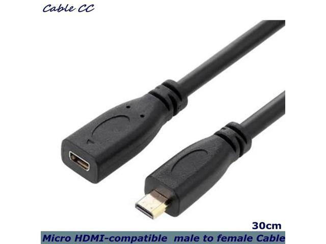 1.4 Micro HDMI-Compatible Male To Micro HDMI-compatible Female M / F M to F Extension Cable Crossing Gold Interface Micro