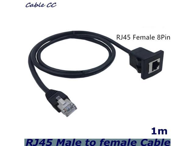 CAT5e 100cm Embedded Panel Wall Insert Wall Insert Panel Die RJ45 Male to Female Installation Extension Cable