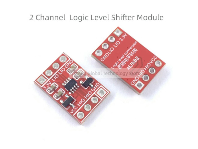 1Pcs Bi-Directional Logic Level Shifter Module 5V 3.3V 2 Channel, for I2C UART TTL Serial, Reverse Polarity Protection