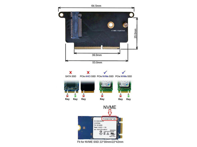 SSD Hard Disk Adapter Card M.2 NVME To For PRO A1708 SSD Hard Disk Adapter Card
