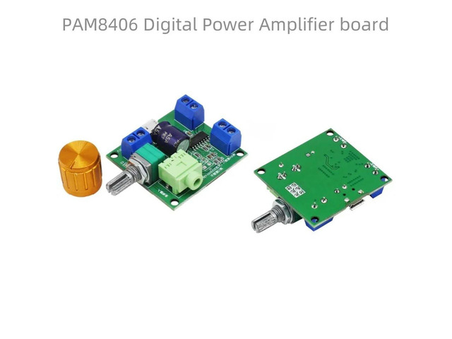 DC3-5V 3.7V lithium, USB5V audio box, PAM8406 digital power amplifier board, Class D and Class AB stereo dual-channel