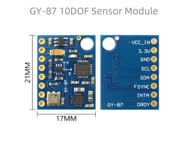DC3-5V GY-87 10DOF Module MPU6050 HMC5883L BMP180 Gyroscope Module - High Precision Digital Signal Output Sensor For