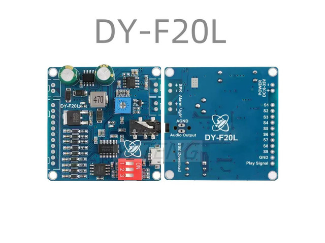 DY-F20L 10W/20W power 9-way switch one-to-one MP3 player on-board flash voice player module