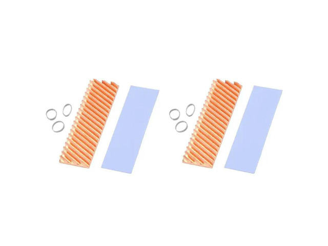 2X M.2 SSD Nvme Heat Sink M2 2280 Solid State Hard Disk Copper Heatsink Gasket With Thermal Silicone Pad PC Accessorie