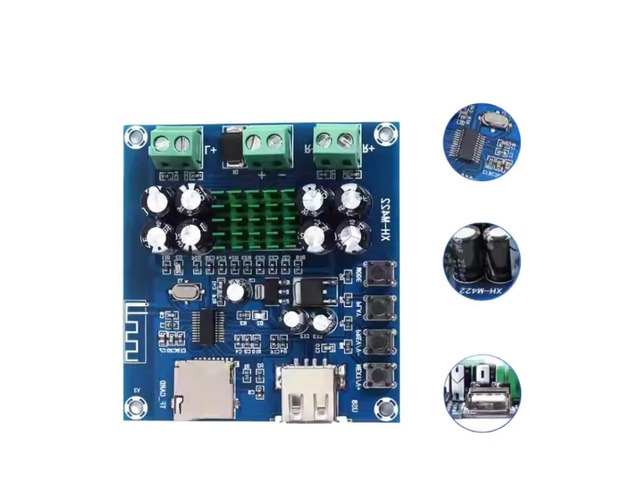 50W x 50W XH-M422 BT power amplifier board, USB flash drive, TF card playback, TPA3116D2 amplifier board