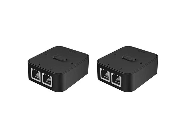 2X 2 Port Gigabit Network Switch RJ45 Switch Network Splitter Cable Extender 2 Way External Network Switcher Splitter