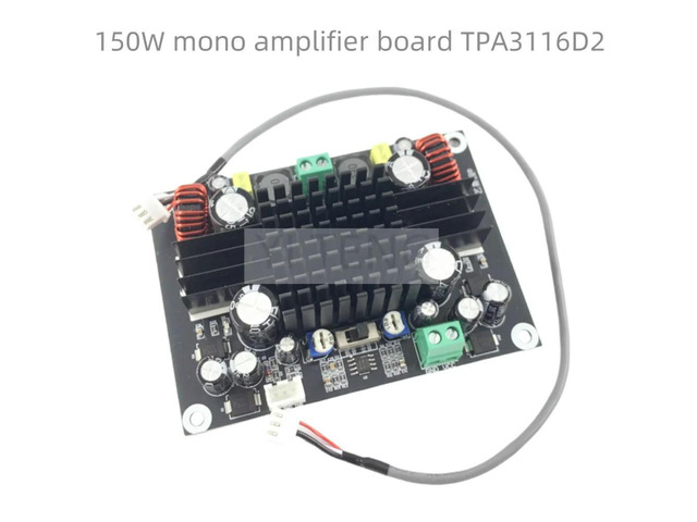 1Pcs TPA3116D2 pure heavy subwoofer digital power amplifier board high-power mono 150W audio amplifier module 12V