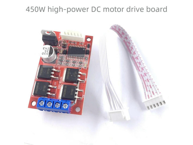 The 450W high-power DC motor drive board module controller can perform full PWM forward and reverse braking at 12V, 24V and 36V