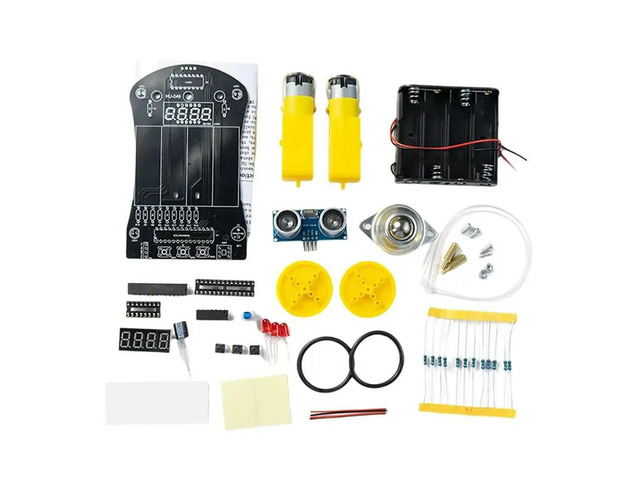 51 MCU Car DIY Electronic Kit Ultrasonic Obstacle Avoidance Car Automatic Ranging Robot Programming DIY Kit