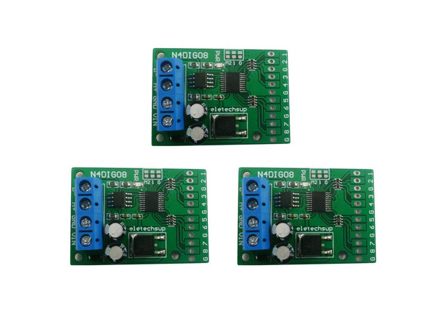 3X 8Ch Input/Output Digital Switch TTL Lvttl CMOS RS485 IO Control Module Modbus Rtu Board For PLC Relay, (No Pin)