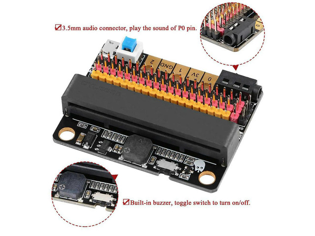 3X Micro-Bit Expansion Board IOBIT V2.0 Breakout Adapter Shield With Buzzer For BBC Micro-Bit Kids's Python Programmin