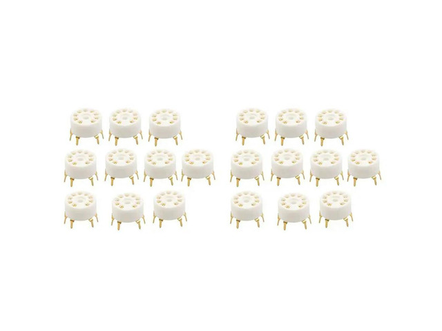20PCS PCB 9Pin B9A Vacuum Tube Socket Audio HIFI DIY Amps For 12AX7 12AU7 12AT7 ECC81 ECC82 ECC83 Golden-Plate