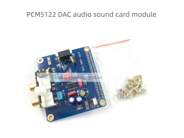 (1 piecePCM5122 Support Raspberry Pi 2/3 generation B/B+ models with HIFI DAC and sound card featuring I2S interface.