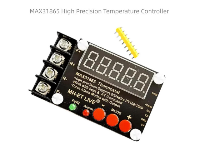 MAX31865 PT100 PT1000 2-wire/3-wire/4-wire Serial Output AT Command High Precision Temperature Controller For