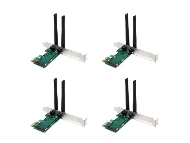4X Card Mini PCI-E Express To PCI-E Adapter With 8 Antenna External For PC