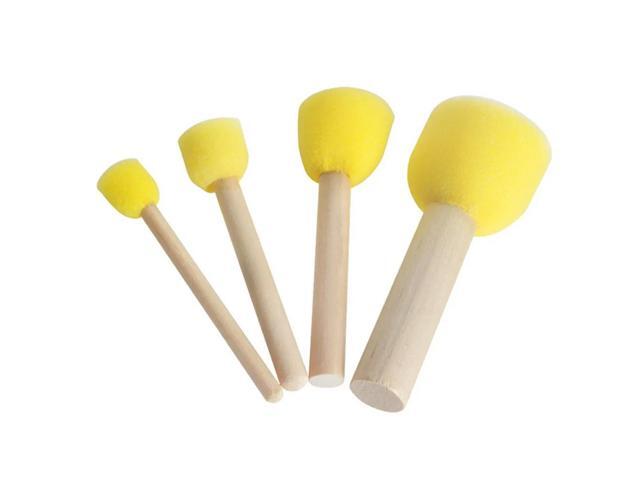 20Pcs Sponge Painting Brush Set Wooden Handle Drawing Brush for Graffiti Doodling DIY Art Craft Painting Accessories