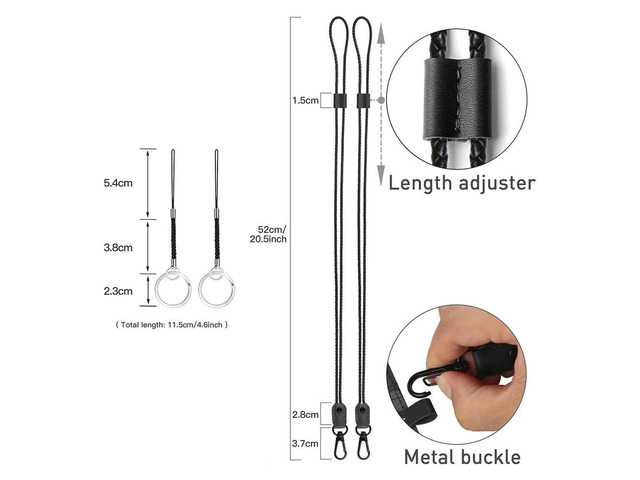 2 Pcs Braided Leather Badge Lanyards For ID Badges Holders Keys Long Strap Neck Lanyard Keychain For Men,Women