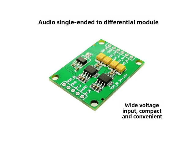 Audio Single-Ended Analog Input to Differential Balanced Analog Output Module Conversion Board Differential