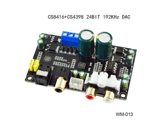 HIFI Audiophile Grade High Fidelity CS8416 CS4398 Chip 24BIT 192KHz Coaxial Optical DAC Decoder Board