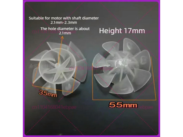 2pcs 55mm diameter Fan Parts plastic 7-blade fan blade for Hair Dryer
