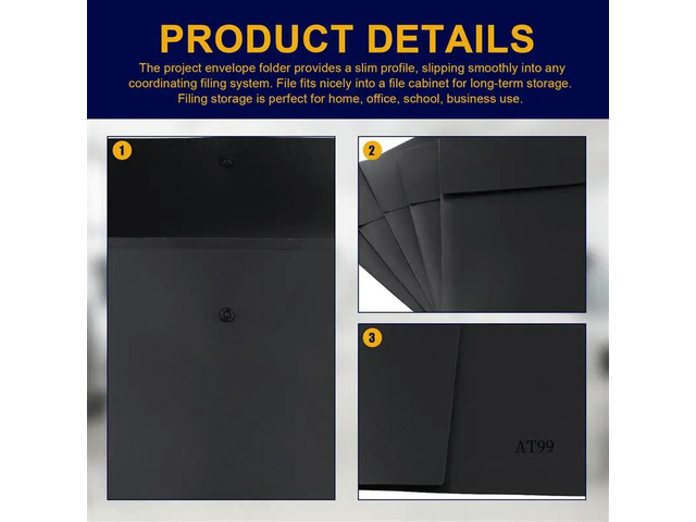 5 Folder Folder Pocket Gram Plastic Envelope Flat File Letter Organizer With Snap Closure A4 Letter Size
