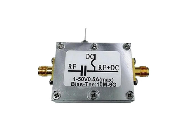 RF DC Blocker Bias Tee Coaxial Feed Bias Tee 10MHz-6GHz Low Insertion Loss